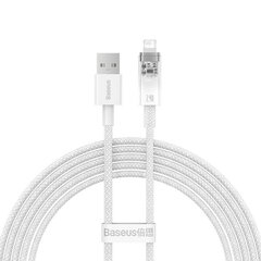 Fast Charging cable Baseus USB-A to Lightning  Explorer Series 2m, 2.4A (white) цена и информация | Кабели для телефонов | hansapost.ee