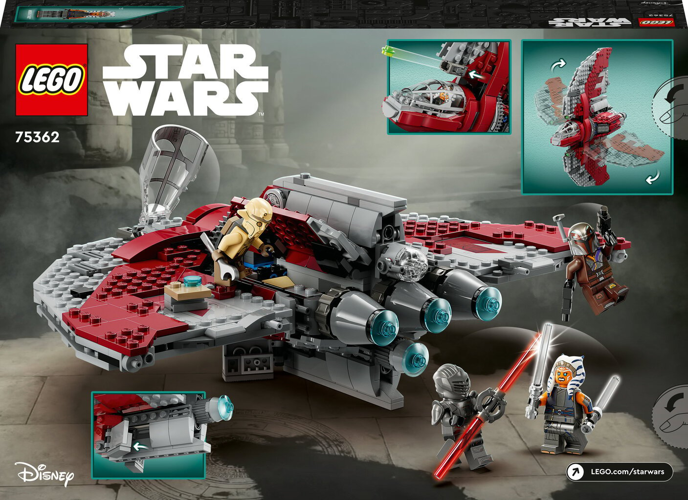 75362 LEGO® Star Wars Ahsoka Tano Jedi Transport T-6 цена и информация | Klotsid ja konstruktorid | hansapost.ee