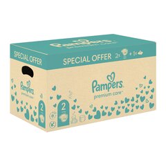 Mähkmed Pampers Premium Care, suurus 2 4-8 kg, 136 tk. + Kingitus Harmonie Aqua 48 salvrätikud väikelastele цена и информация | Пеленки | hansapost.ee