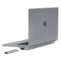 INVZI Док-станция/концентратор USB-C для MacBook Pro 16" INVZI MagHub 12in2 с лотком для SSD (серый) цена и информация | Адаптеры, USB-разветвители | hansapost.ee