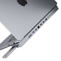 INVZI Док-станция USB-C/концентратор для MacBook Pro 13" / 14" INVZI MagHub 12in2 с лотком для SSD (серый) цена и информация | Адаптеры, USB-разветвители | hansapost.ee