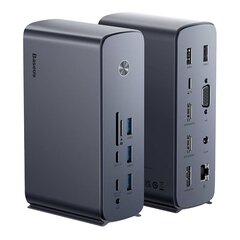 Концентратор Baseus UnionJoy, 17 портов (от USB-C до HDMI4K@60Гц*2 DP4K@60Гц*1 USB3.0*3 USB-C3.0*2 USB2.0*2 PD*1 ПК*1 RJ45*1 SD/TF *1 3,5 мм*1 постоянного тока*1） цена и информация | Адаптеры и USB-hub | hansapost.ee