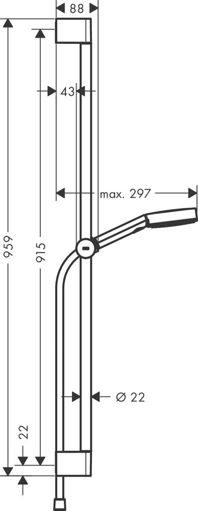 Dušikomplekt Hansgrohe Pulsify Select S 105, matt must hind ja info | Dušikomplektid ja süsteemid | hansapost.ee