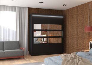 Шкаф ADRK Furniture со светодиодной подсветкой Toledo 180, черный цвет цена и информация | Шкафчики | hansapost.ee
