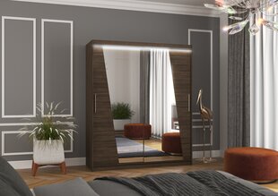 Шкаф ADRK Furniture со светодиодной подсветкой Preto 180, темно-коричневый цвет цена и информация | Шкафы | hansapost.ee