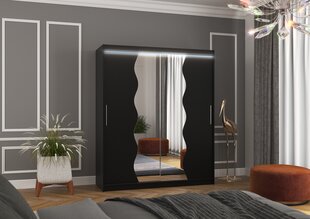 Шкаф ADRK Furniture со светодиодной подсветкой Kansas 180, черный цвет цена и информация | Шкафчики | hansapost.ee
