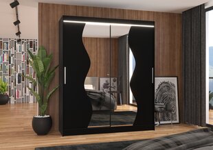 Шкаф ADRK Furniture со светодиодным освещением Medison 180, черный цвет цена и информация | Шкафы | hansapost.ee