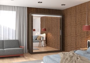 Шкаф ADRK Furniture со светодиодной подсветкой Ettore 180, темно-коричневый цвет цена и информация | Шкафы | hansapost.ee