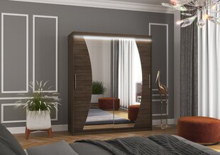 Шкаф ADRK Furniture со светодиодной подсветкой Dolores 180, темно-коричневый цвет цена и информация | Шкафы | hansapost.ee