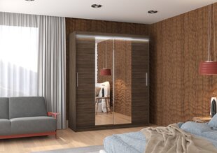 Шкаф ADRK Furniture со светодиодной подсветкой Dallas 180, темно-коричневый цвет цена и информация | Шкафы | hansapost.ee