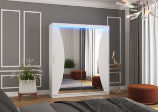 Шкаф ADRK Furniture Charlotte 180 со светодиодной подсветкой, белый цвет цена и информация | Шкафчики | hansapost.ee