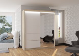 Шкаф ADRK Furniture со светодиодным освещением Caro 180, белый цвет/песочный цена и информация | Шкафчики | hansapost.ee