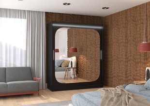 Шкаф ADRK Furniture со светодиодной подсветкой Arizona 180, черный цвет цена и информация | Шкафчики | hansapost.ee