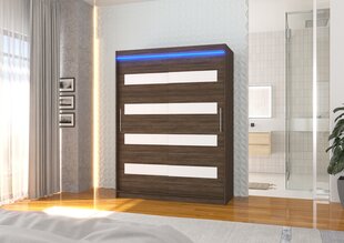 Шкаф ADRK Furniture со светодиодной подсветкой Martinez 150, коричневый цвет цена и информация | Шкафы | hansapost.ee