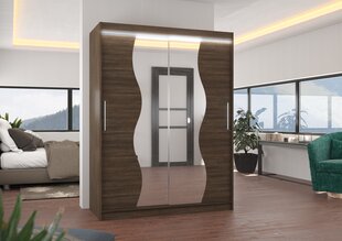 Шкаф ADRK Furniture со светодиодной подсветкой Renzo 150, темно-коричневый цвет цена и информация | Шкафчики | hansapost.ee