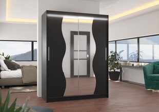 Шкаф ADRK Furniture со светодиодным освещением Renzo 150, черный цвет цена и информация | Шкафчики | hansapost.ee