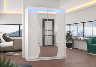 Шкаф ADRK Furniture со светодиодной подсветкой Renzo 150, белый цвет цена и информация | Шкафчики | hansapost.ee