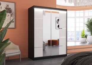 Шкаф ADRK Furniture со светодиодной подсветкой Nordic 150, белый цвет/черный цвет цена и информация | Шкафы | hansapost.ee