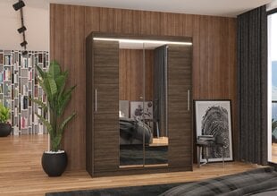 Шкаф ADRK Furniture со светодиодным освещением Iness 150, темно-коричневый цвет цена и информация | Шкафы | hansapost.ee