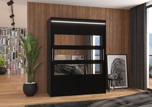 Шкаф ADRK Furniture со светодиодным освещением Florento 150, черный цвет цена и информация | Шкафчики | hansapost.ee