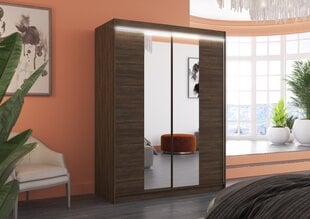 Шкаф ADRK Furniture со светодиодной подсветкой Fever 150, темно-коричневый цвет цена и информация | Шкафы | hansapost.ee