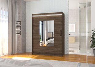 Шкаф ADRK Furniture со светодиодной подсветкой Dorrigo 150, темно-коричневый цвет цена и информация | Шкафчики | hansapost.ee