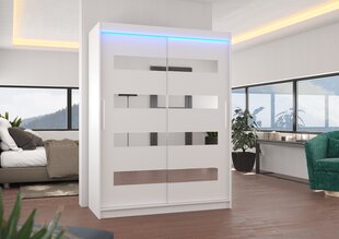 Шкаф ADRK Furniture со светодиодным освещением Baltic 150, белый цвет цена и информация | Шкафы | hansapost.ee