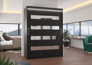 Шкаф ADRK Furniture со светодиодной подсветкой Baltic 150, черный цвет цена и информация | Шкафы | hansapost.ee