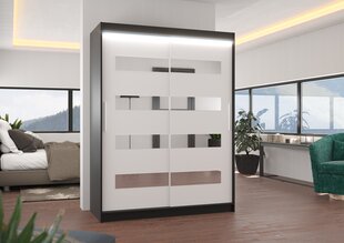 Шкаф ADRK Furniture со светодиодной подсветкой Baltic 150, белый цвет/черный цвет цена и информация | Шкафчики | hansapost.ee