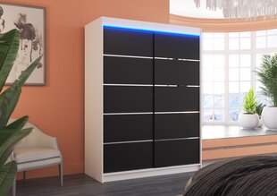 Шкаф ADRK Furniture со светодиодным освещением Luft 150, черный цвет/белый цвет цена и информация | Шкафы | hansapost.ee