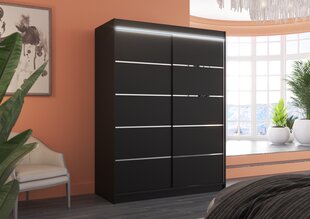 Шкаф ADRK Furniture со светодиодным освещением Luft 150, черный цвет цена и информация | Шкафы | hansapost.ee