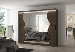 Шкаф ADRK Furniture со светодиодной подсветкой Sharon 250, темно-коричневый цвет цена и информация | Шкафы | hansapost.ee