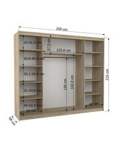 Шкаф ADRK Furniture Denis 250 со светодиодной подсветкой, бежевый цвет цена и информация | Шкафы | hansapost.ee