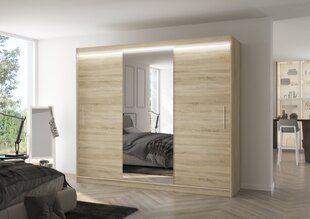 Шкаф ADRK Furniture Denis 250 со светодиодной подсветкой, бежевый цвет цена и информация | Шкафы | hansapost.ee