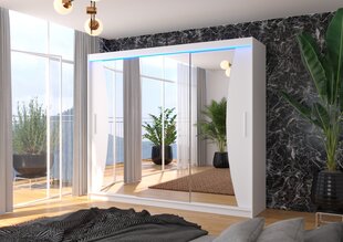 Шкаф ADRK Furniture со светодиодным освещением Diego 250, белый цвет цена и информация | Шкафы | hansapost.ee