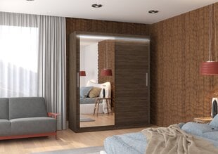 Шкаф ADRK Furniture со светодиодной подсветкой Tom 180, темно-коричневый цвет цена и информация | Шкафы | hansapost.ee
