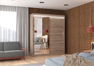 Шкаф ADRK Furniture со светодиодной подсветкой Tom 180, коричневый цвет цена и информация | Шкафы | hansapost.ee