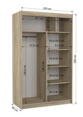 Шкаф ADRK Furniture со светодиодной подсветкой Salem 120, темно-коричневый цвет цена и информация | Шкафы | hansapost.ee