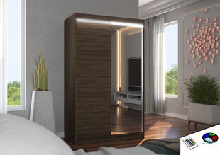 Шкаф ADRK Furniture со светодиодной подсветкой Rewena 120, темно-коричневый цвет цена и информация | Шкафы | hansapost.ee