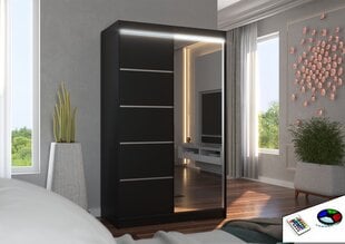 Шкаф ADRK Furniture со светодиодной подсветкой Nicea 120, черный цвет цена и информация | Шкафы | hansapost.ee