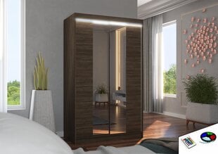 Шкаф ADRK Furniture со светодиодной подсветкой Marvin 120, темно-коричневый цвет цена и информация | Шкафы | hansapost.ee