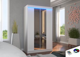 Шкаф ADRK Furniture со светодиодной подсветкой Marvin 120, белый цвет цена и информация | Шкафы | hansapost.ee