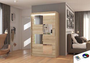 Шкаф ADRK Furniture со светодиодной подсветкой Lugano 120, бежевый цвет цена и информация | Шкафы | hansapost.ee