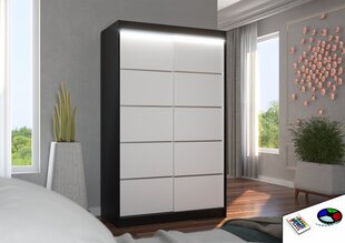 Шкаф со светодиодной подсветкой ADRK Furniture Benisso 120, белый цвет/черный цвет цена и информация | Шкафы | hansapost.ee