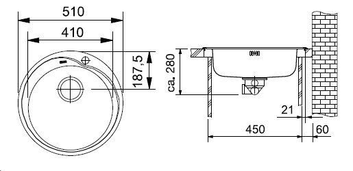 Valamu FRANKE rox610-41 51cm sile цена и информация | Köögivalamud | hansapost.ee