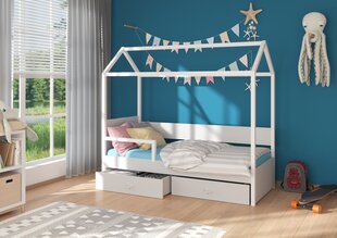 Voodi ADRK Furniture Otello, 80x180 cm, valge/pruun цена и информация | Детские кровати | hansapost.ee