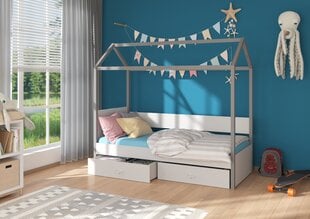 Кровать ADRK Furniture Otello 80x180 см, белый/серый цвет цена и информация | Детские кровати | hansapost.ee