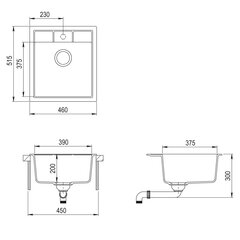 Kunstgraniidist köögivalamu Aquasanita Nova SQN100, 601 Must metallik price and information | Kitchen sinks | hansapost.ee