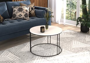 Журнальный столик ADRK Furniture Noel, 55x55см, белый/черный цвет цена и информация | Журнальные столики | hansapost.ee