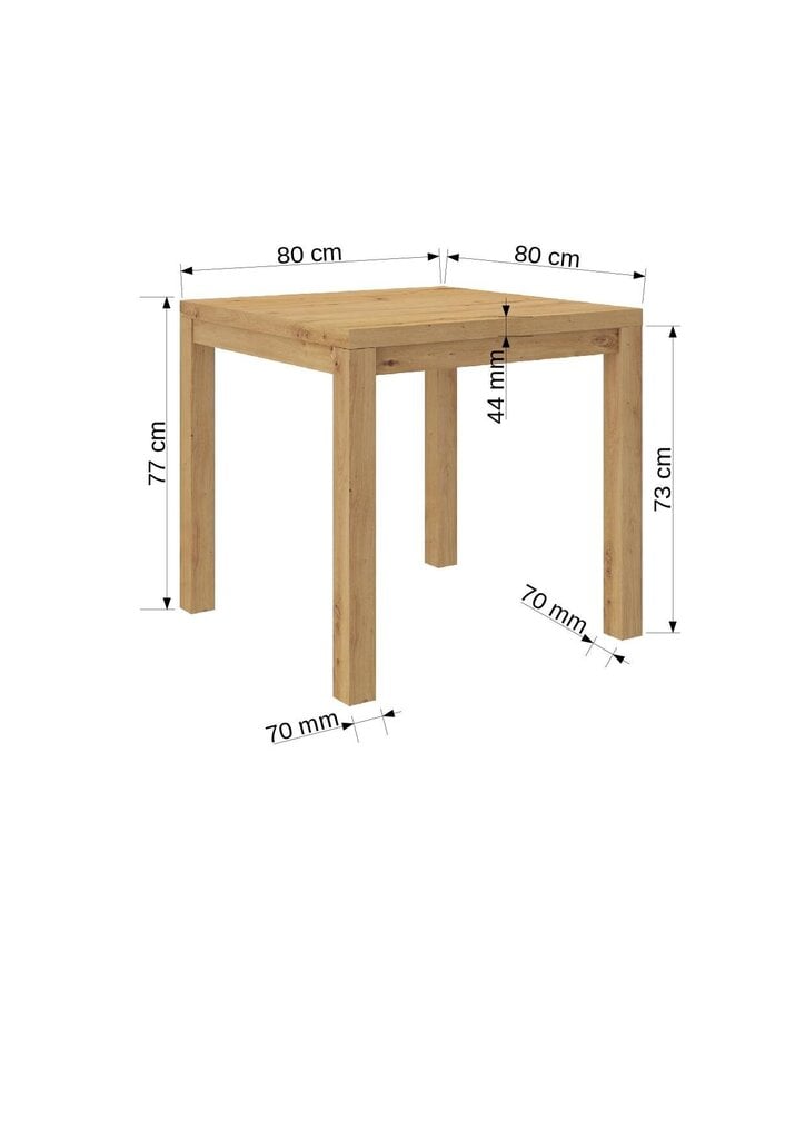 Diivanilaud Olaf 1, 80x80cm, valge hind ja info | Diivanilauad | hansapost.ee